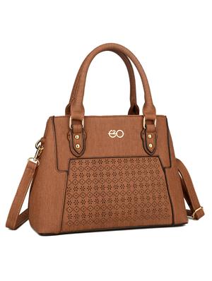 brown leatherette (pu) regular handbag - 16484463 - Standard Image - 4