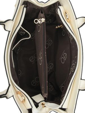 cream leatherette (pu) regular handbag - 16484473 - Standard Image - 3