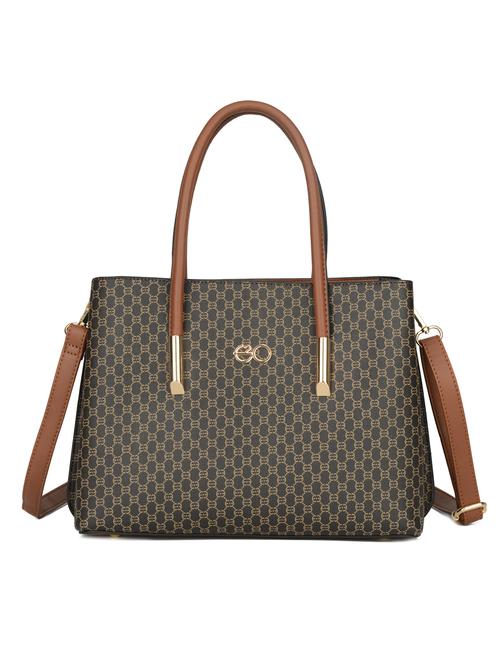 brown leatherette (pu) regular handbag - 16484494 - Standard Image - 1