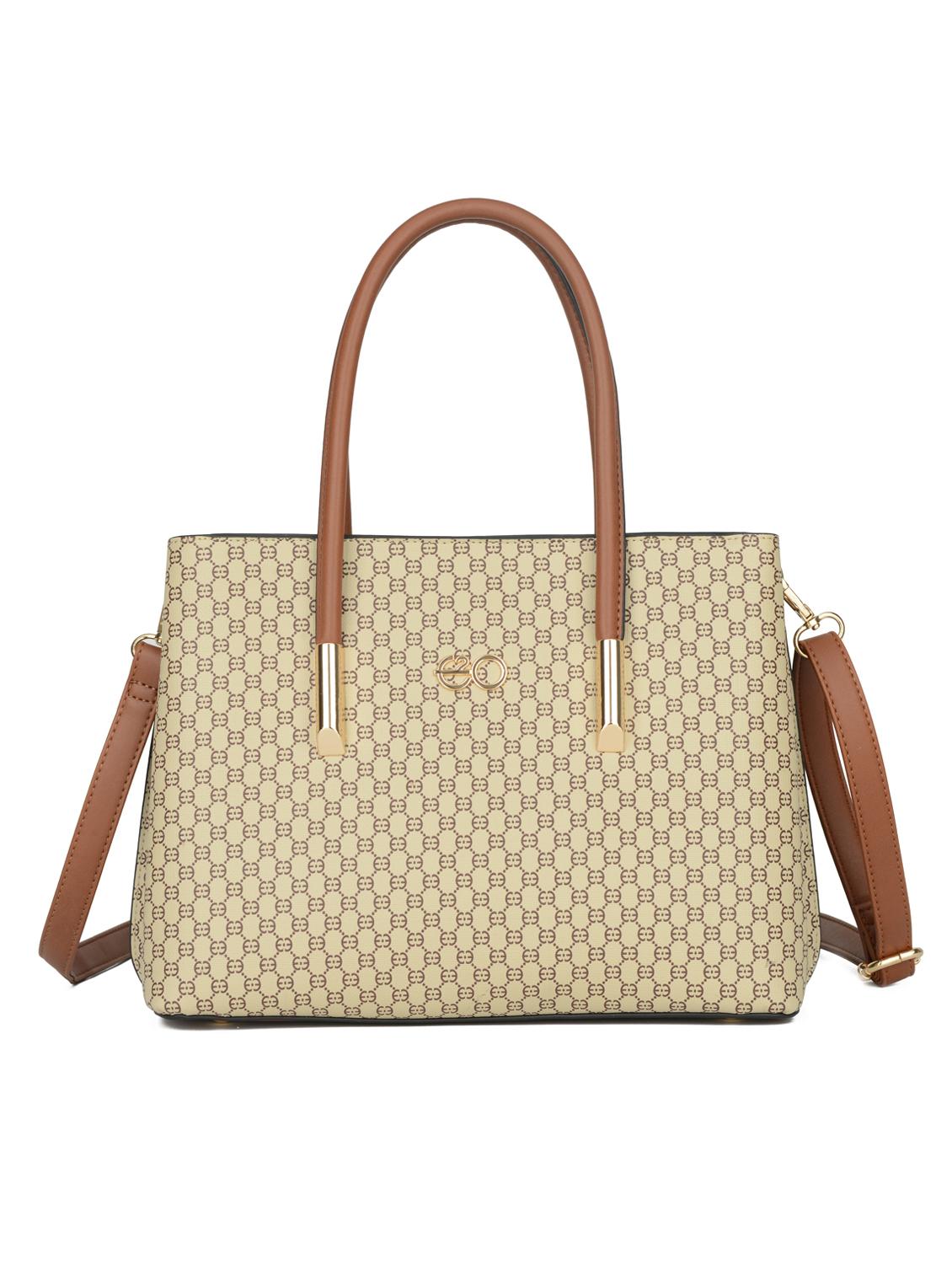 beige leatherette (pu) regular handbag - 16484495 - Zoom Image - 1
