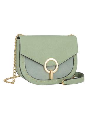 green leatherette (pu) regular sling bag - 16484509 - Standard Image - 4