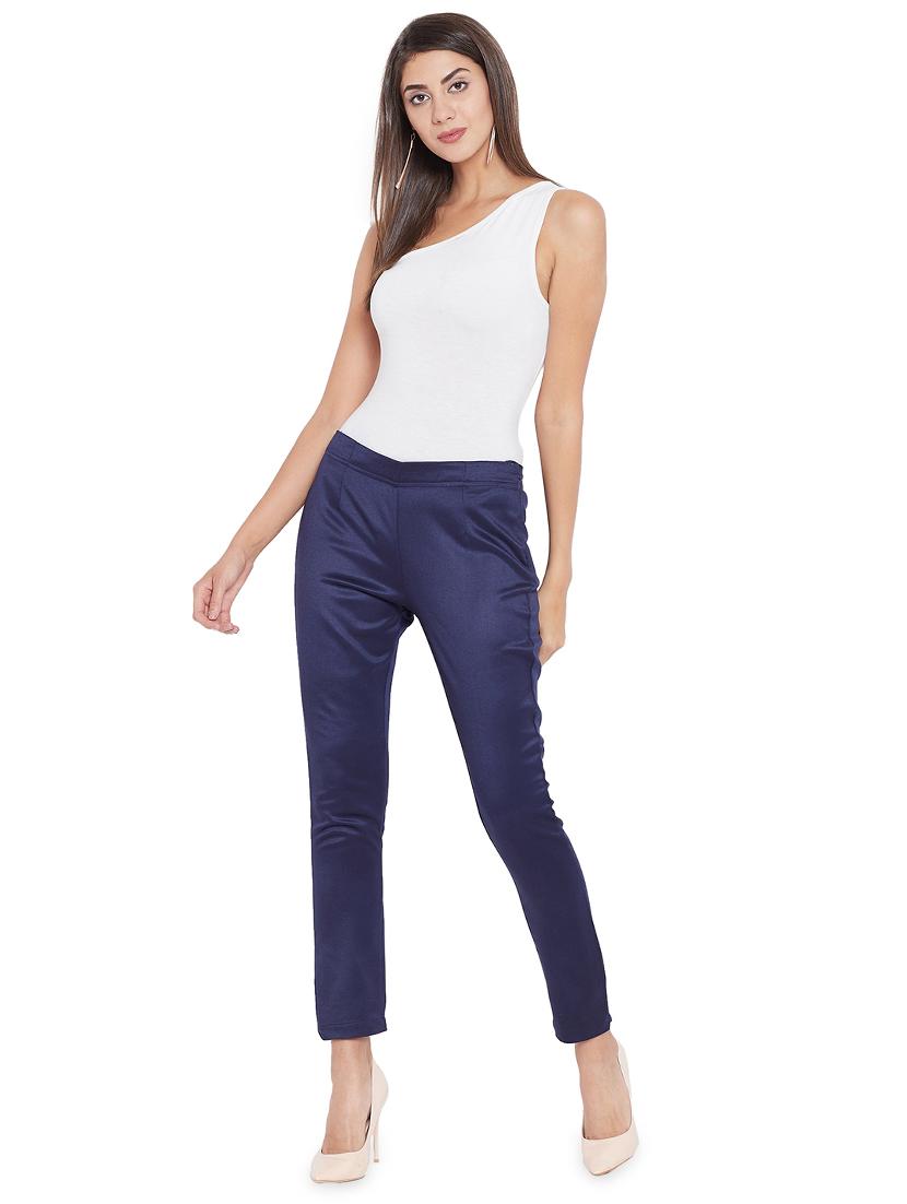 slim fit solid trouser - 16484650 - Zoom Image - 4