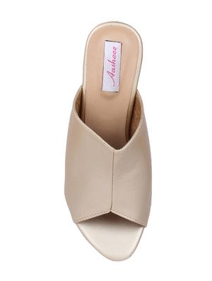 gold slip on sandals - 16484691 - Standard Image - 3