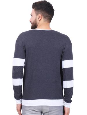 blue color block cut & sew t-shirt - 16485066 - Standard Image - 3