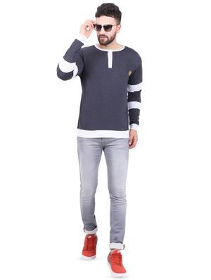 blue color block cut & sew t-shirt - 16485066 - Standard Image - 4