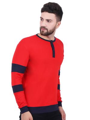 red color block t-shirt - 16485067 - Standard Image - 2