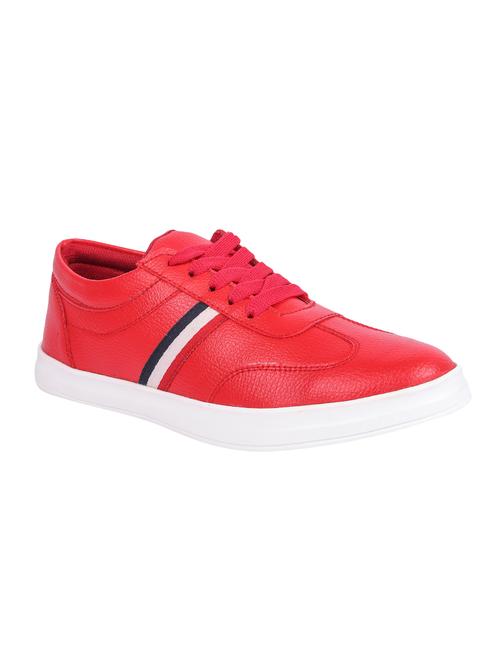 longwalk red leatherette lace up sneakers - 16485167 - Standard Image - 1