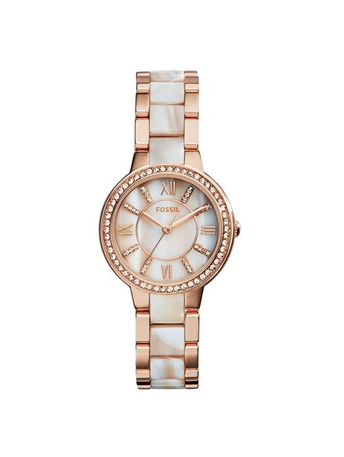 fossil virginia analog mother of pearl dial women's watch - es3716 - 16485177 - Standard Image - 1