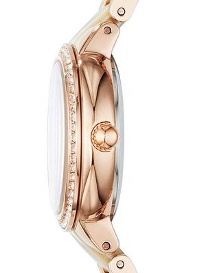 fossil virginia analog mother of pearl dial women's watch - es3716 - 16485177 - Standard Image - 2