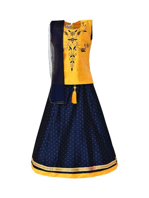 yellow silk blend lehnga choli - 16485236 - Standard Image - 1