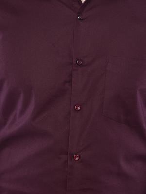 maroon solid formal shirt - 16485260 - Standard Image - 4