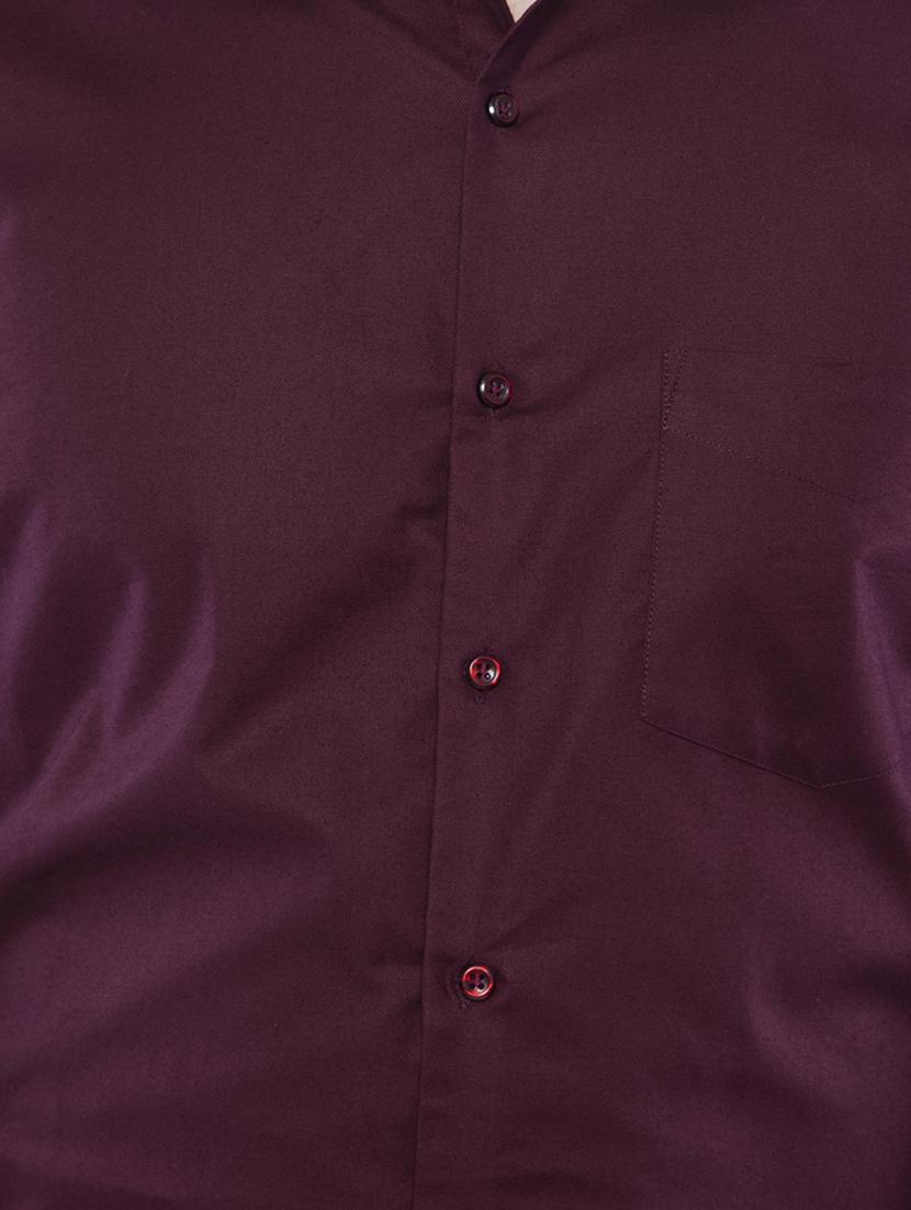 maroon solid formal shirt - 16485260 - Zoom Image - 4