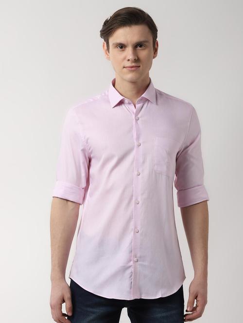 pink solid casual shirt - 16485716 - Standard Image - 1
