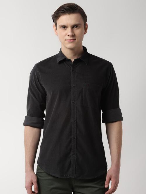 black solid corduroy shirt - 16485720 - Very Small Image - 1