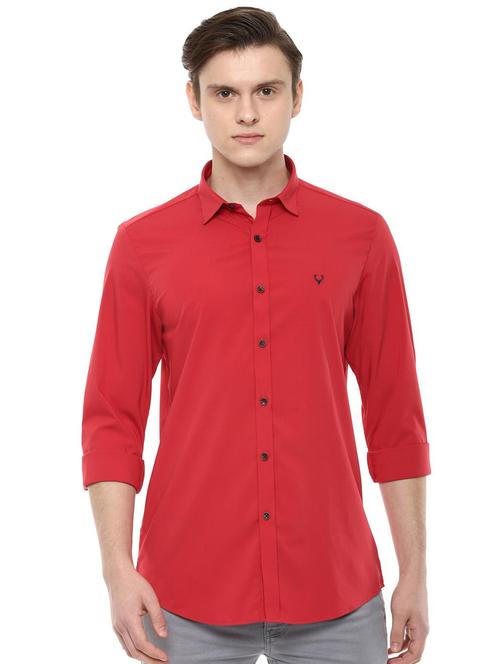 red solid casual shirt - 16485757 - Very Small Image - 1