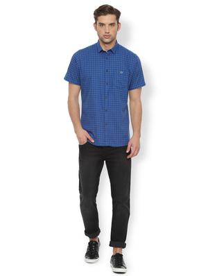 blue checkered casual shirt - 16485772 - Standard Image - 3
