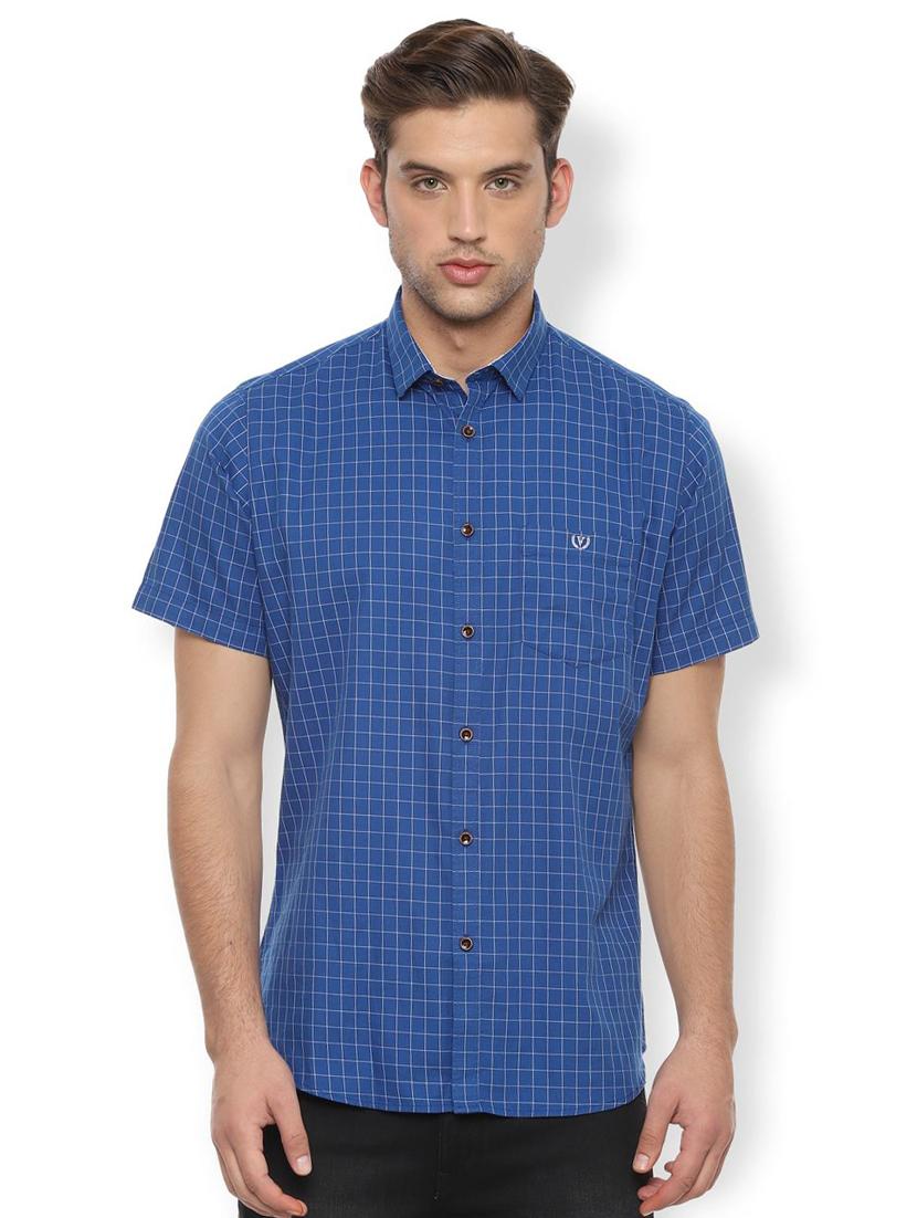 blue checkered casual shirt - 16485772 - Zoom Image - 1