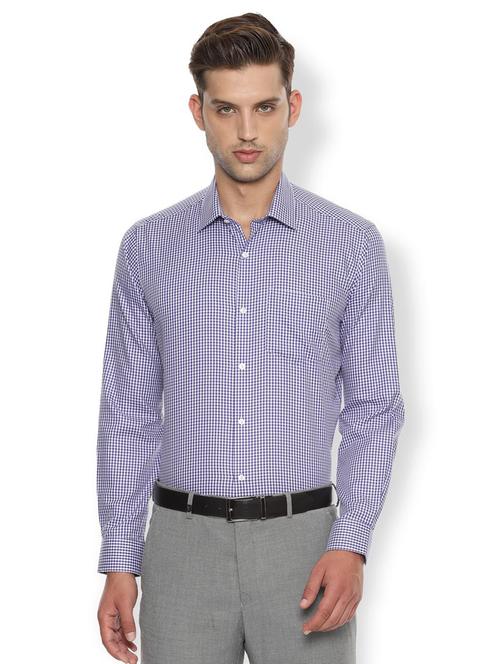 purple checkered formal shirt - 16485792 - Standard Image - 1