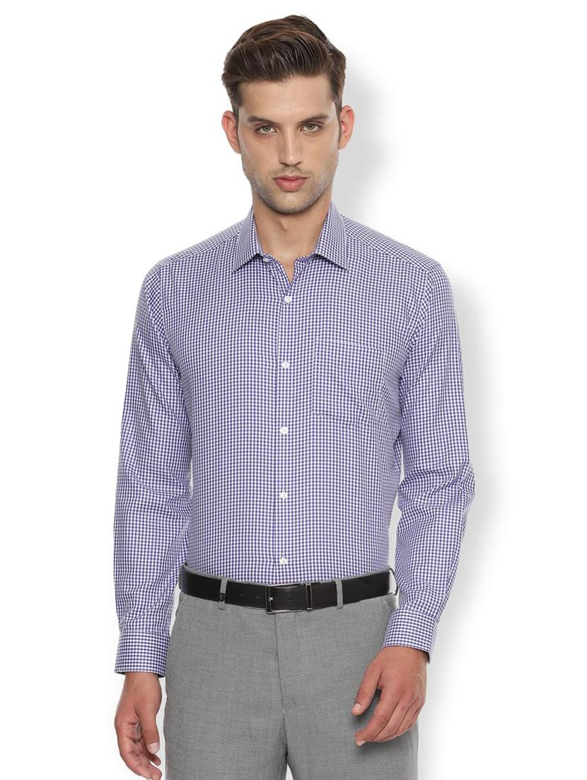 purple checkered formal shirt - 16485792 - Zoom Image - 1
