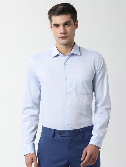 blue self design formal shirt - 16485818 - Very Small Image - 1