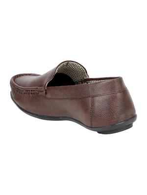 marco ferro brown leatherette slip on loafers - 16487433 - Standard Image - 3