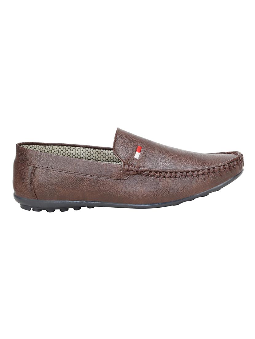 marco ferro brown leatherette slip on loafers - 16487433 - Zoom Image - 2