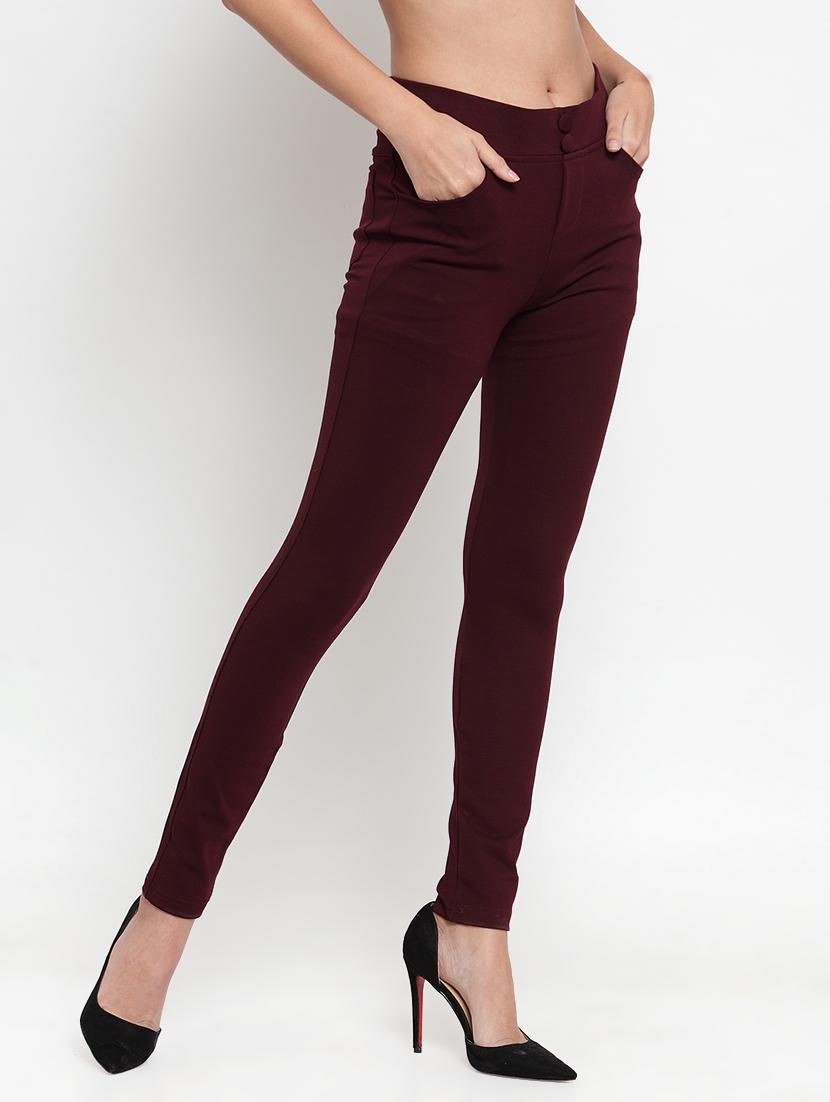 high rise button detail trousers - 16487996 - Zoom Image - 2