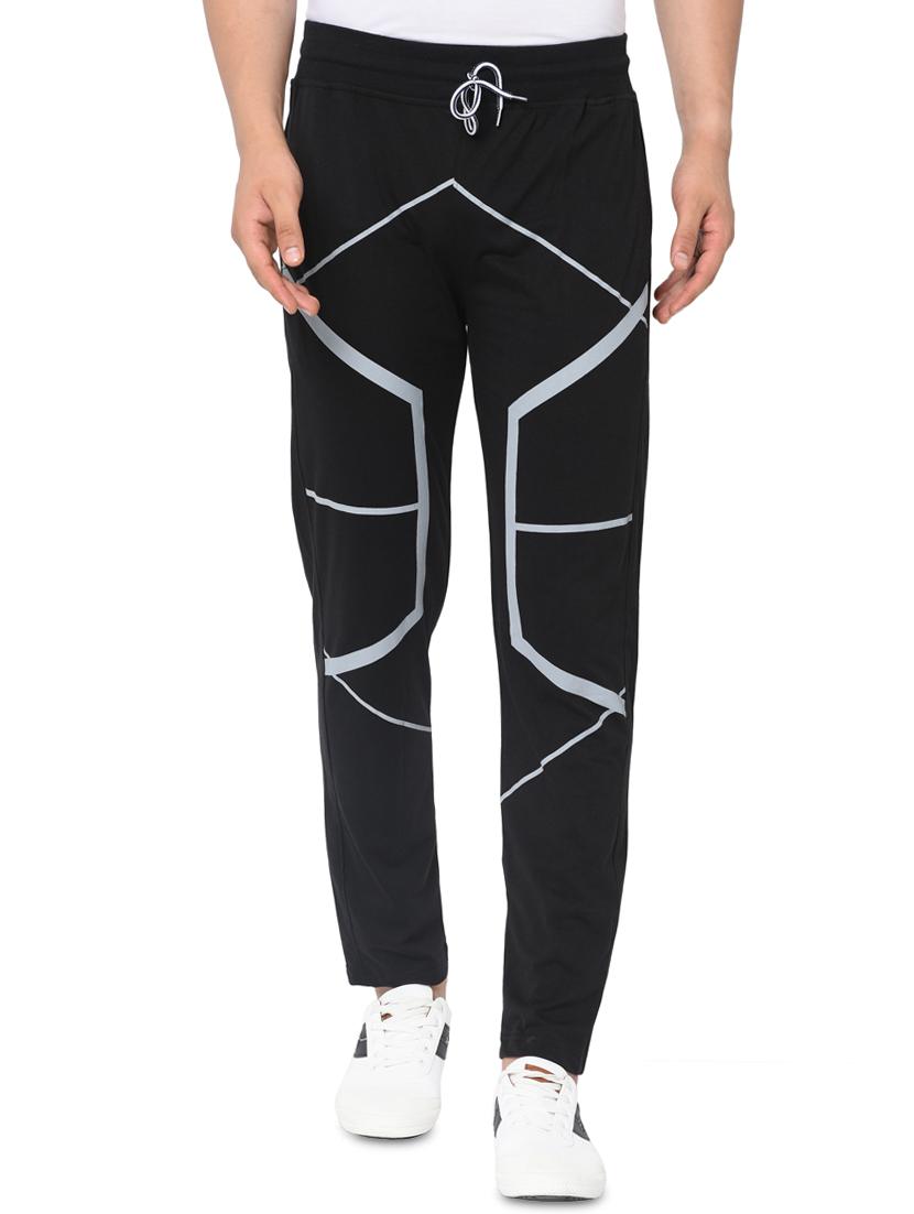 black printed full length track pant - 16489906 - Zoom Image - 1