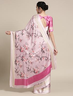 floral printed saree with blouse - 16489965 - Standard Image - 2