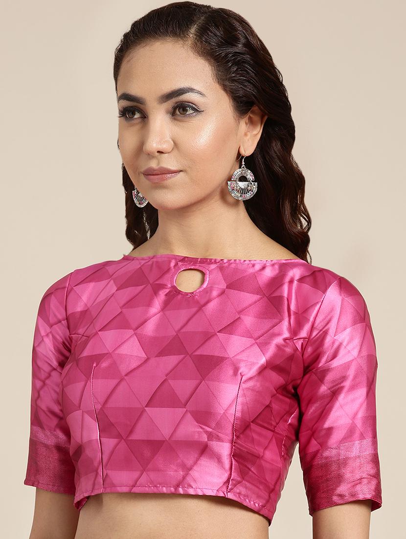 floral printed saree with blouse - 16489967 - Zoom Image - 3