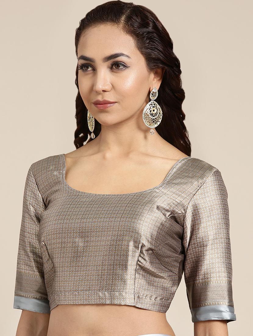 floral printed saree with blouse - 16489968 - Zoom Image - 3