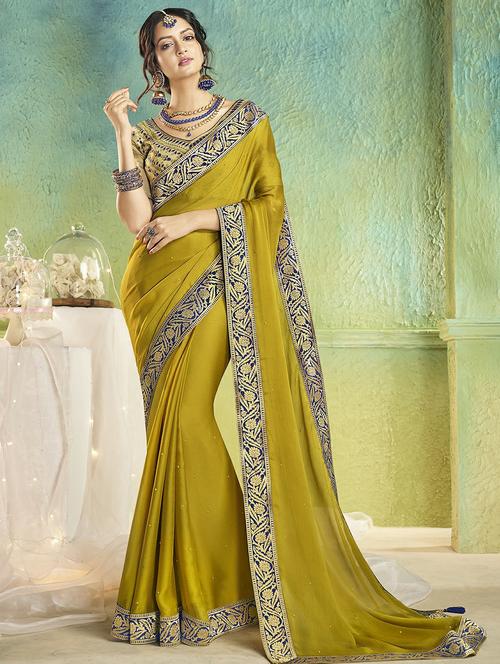 zari lace border saree with blouse - 16490130 - Standard Image - 1
