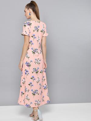 frill detail front slit a-line dress - 16490187 - Standard Image - 3