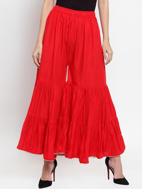 red rayon sharara - 16490482 - Standard Image - 1