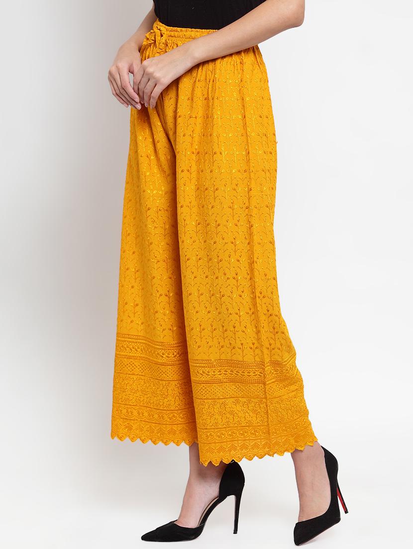 drawstring waist embroidered palazzo - 16490530 - Zoom Image - 2