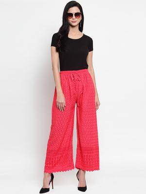 drawstring waist embroidered palazzo - 16490557 - Standard Image - 4