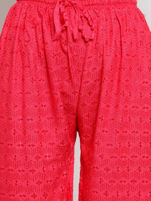 drawstring waist embroidered palazzo - 16490557 - Standard Image - 5