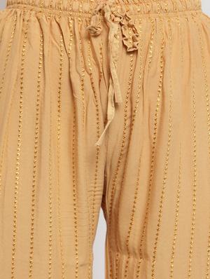 beige schiffli straight palazzo - 16490566 - Standard Image - 5