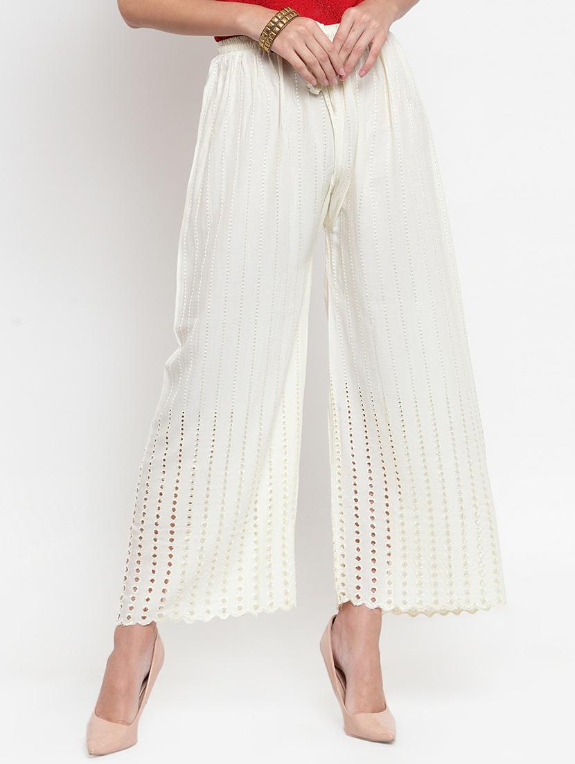 drawstring waist schiffli palazzo - 16490568 - Zoom Image - 1