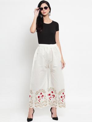 high rise scallop hem palazzo - 16490586 - Standard Image - 4