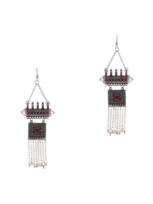 multi colored metal jhumka earring - 16490640 - Standard Image - 1