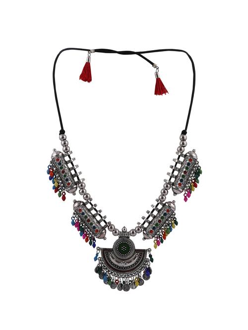multi colored metal statement necklace - 16490999 - Standard Image - 1
