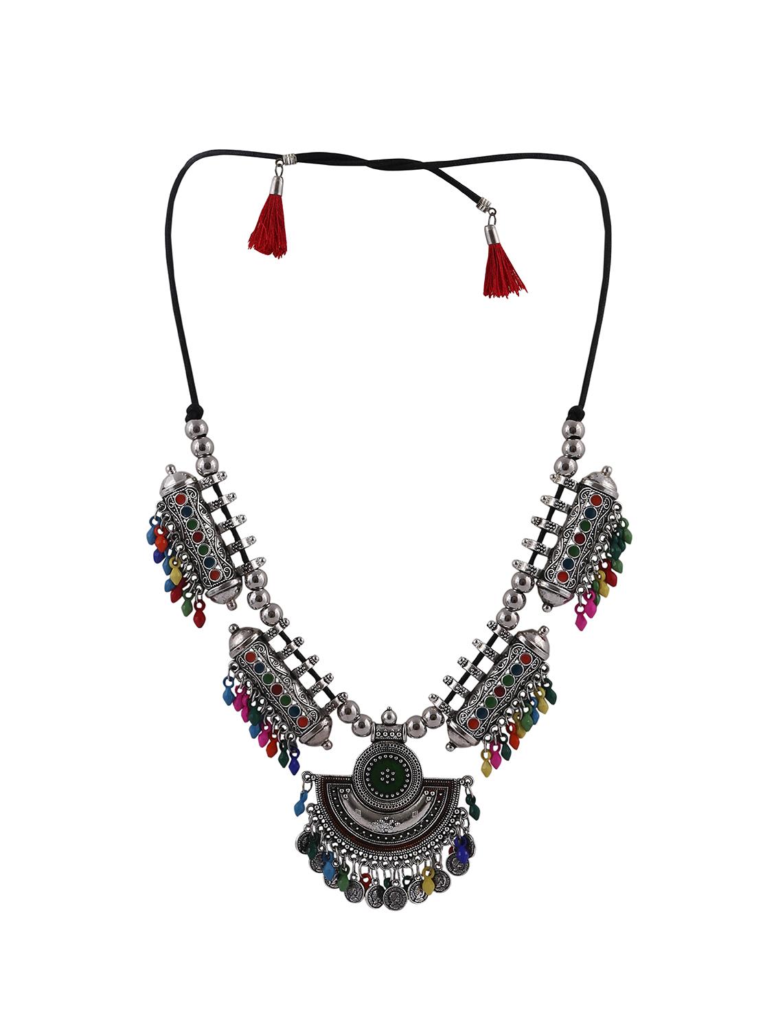 multi colored metal statement necklace - 16490999 - Zoom Image - 1