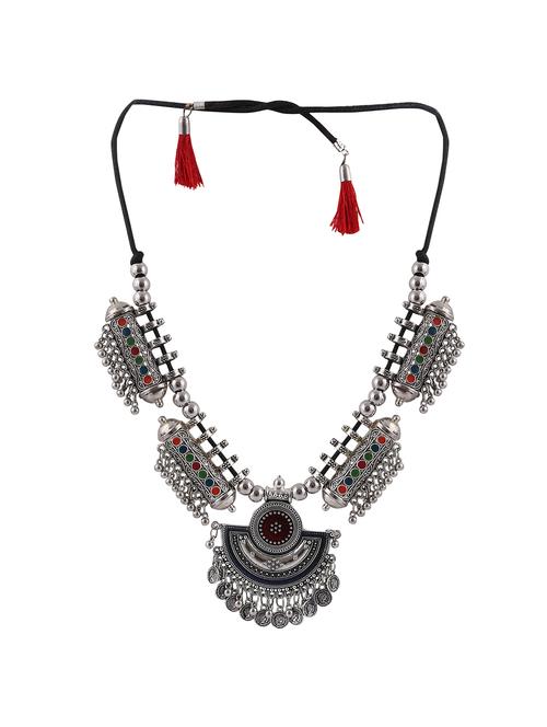 multi colored metal statement necklace - 16491002 - Standard Image - 1