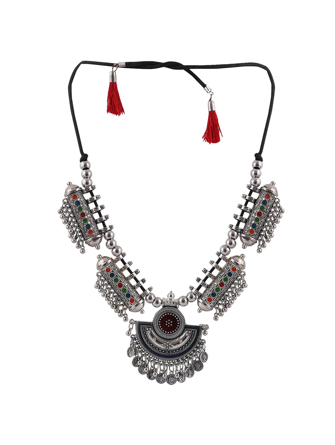 multi colored metal statement necklace - 16491002 - Zoom Image - 1