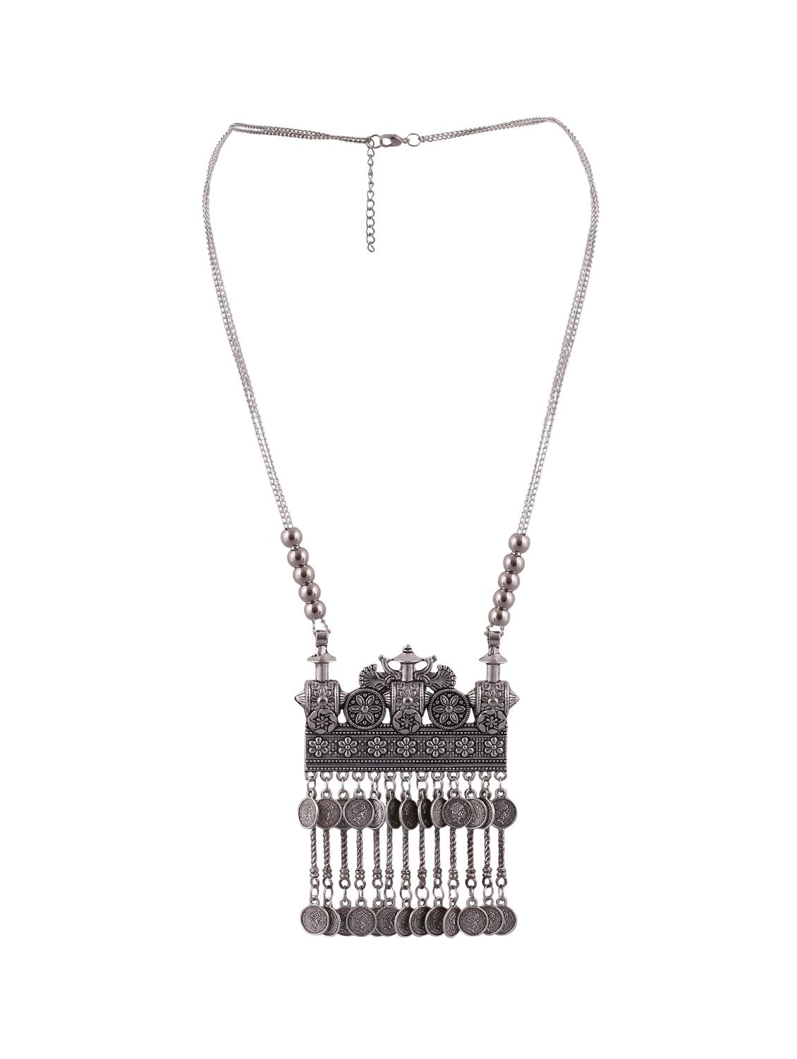 silver metal statement necklace - 16491004 - Zoom Image - 1