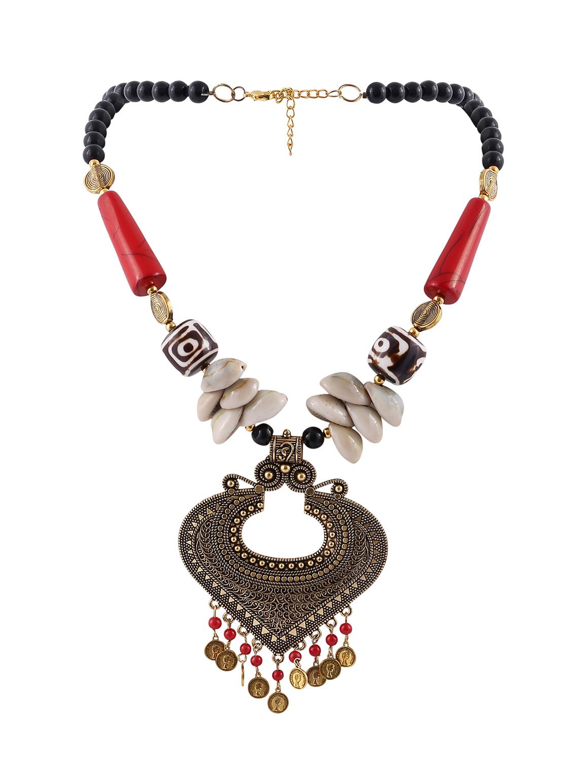 multi colored metal statement necklace - 16491008 - Zoom Image - 1