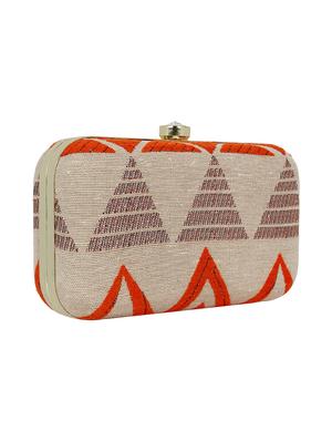 beige cotton box clutch - 16491028 - Standard Image - 4