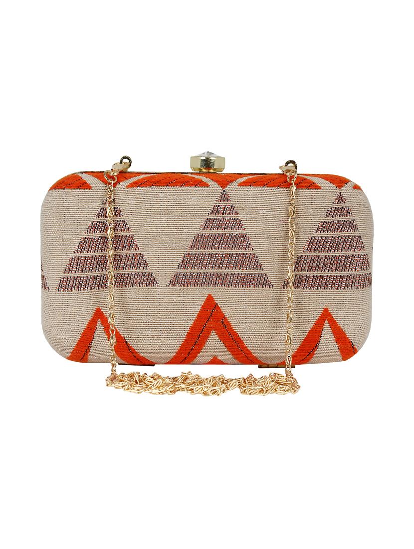 beige cotton box clutch - 16491028 - Zoom Image - 1