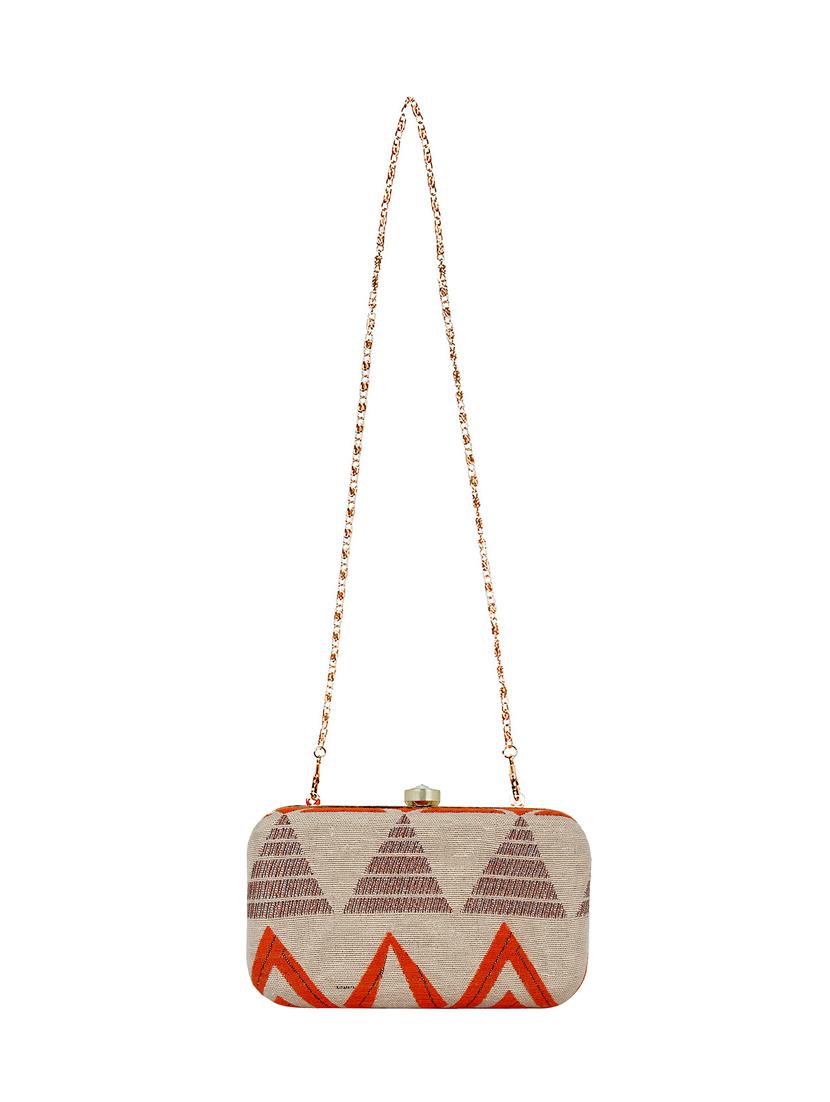 beige cotton box clutch - 16491028 - Zoom Image - 5